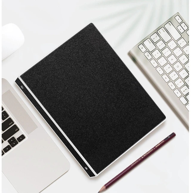 Alt view image 7 of 7 - 3 Ring Binder, Glitter 1 Inch Organizer (10.5'' x 11.5'') Holds 8.5 x 11 Letter Size 300 Pages, Waterproof Durable View Binder, 1 Pack, Black