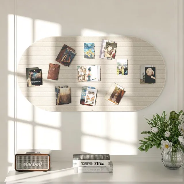 Main image of Felt Bulletin Board 47" x 24", Cork Board Alternative with 30 Push Pins 4 Customizable Modular Decorative Felt Pin Board, Vision Board for Office Home Bedroom Wall Decor, Photo Picture Display