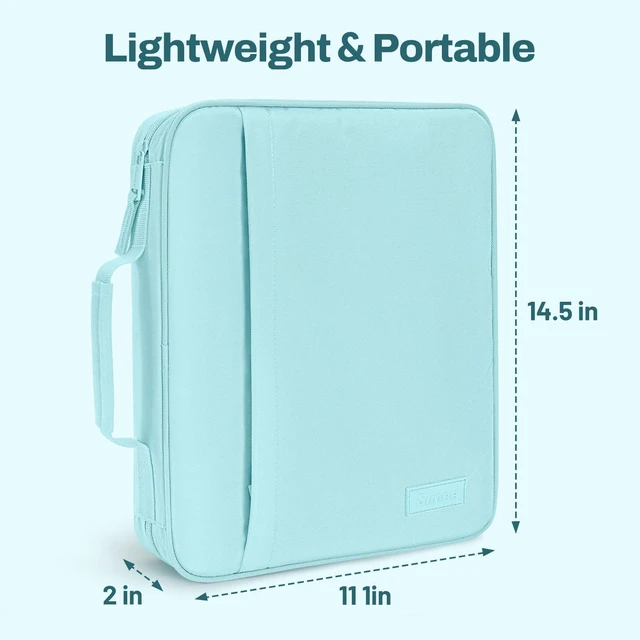 Alt view image 3 of 7 - Zipper Binder 1 Inch, Removable 3-Ring Binder, 175-Sheet Capacity, 5-Tab Dividers Expanding File Folder, Small Binder Bag Organizer Storage for Student School Classroom Supplies, Sky Blue