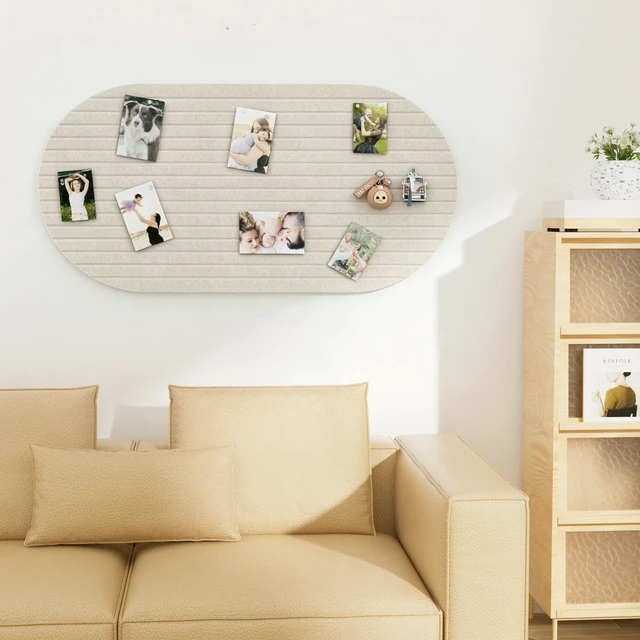 Alt view image 7 of 7 - Felt Bulletin Board 47" x 24", Cork Board Alternative with 30 Push Pins 4 Customizable Modular Decorative Felt Pin Board, Vision Board for Office Home Bedroom Wall Decor, Photo Picture Display