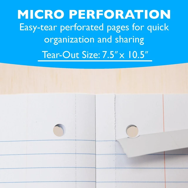Alt view image 4 of 7 - 1-Subject Wireless Notebook, Wide-Ruled, 80 Sheets, 24-Case 80 wide-ruled sheets, Flat glue-bound spine, 10.5 x 8 in, No wire to snag, Bulk pack, For school and college notes