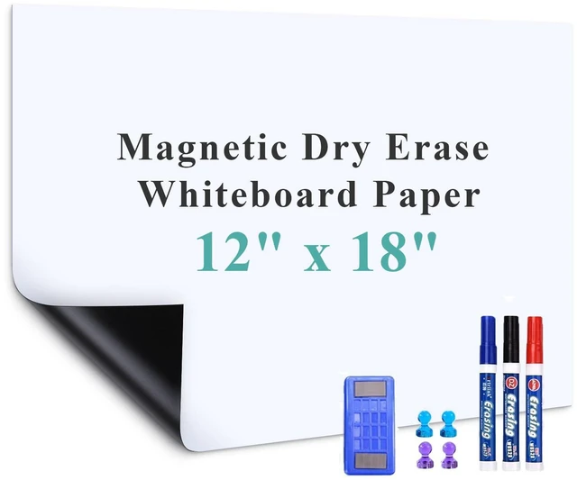 Main image of Small Self-Adhesive Whiteboard Sticker: to-Do Lists at a Glance Magnet-Receptive Dry Erase Decal with No-Ghosting Surface - 18" x 12" Peel-and-Stick Memo Board for Kitchen & Cabinets