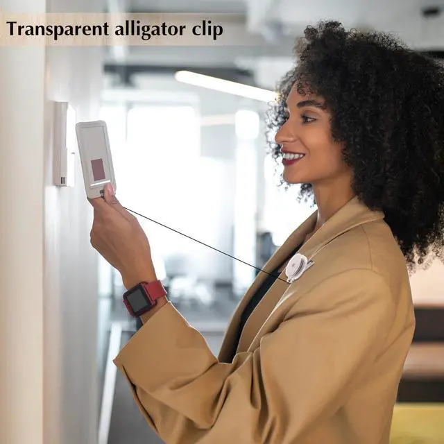 Alt view image 3 of 6 - 100 Pack Retractable Badge Reels with Swivel Alligator Clip, Clear Durable Cord, 23.6 In Retractable Reach, 360° Clip, For Id Badges, Keys, Nurses, Teachers, Office Use