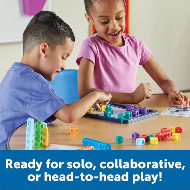 Alt view image 2 of 6 - MathLink Cubes Brain Puzzle Challenge, 80 Pieces, Ages 5+, Classroom Must Haves, Preschool Activities, Teacher School Supplies, Math Manipulatives