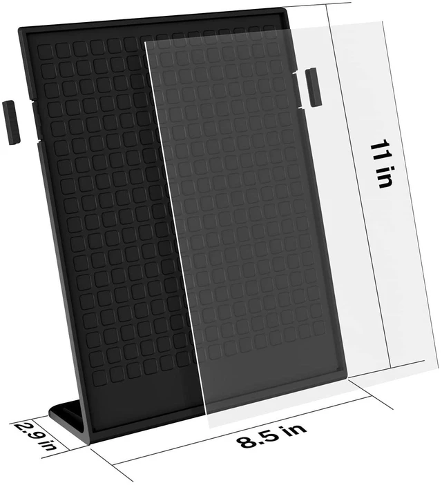 Alt view image 2 of 7 - Fall Resistant Acrylic Sign Holder 8.5 x 11 Inches 12 Pack Slant Back Table Flyer Menu Display Stand, Heavy Duty Acrylic Sign Frame Paper Holder for Business, Store, Restaurant, Black