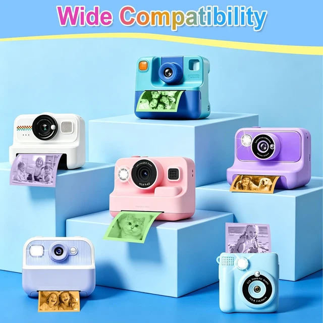 Alt view image 3 of 7 - 18 Rolls Kids Camera Paper Roll Refill Compatible with Most Instant Print Cameras for Kids BPA Free 2.24"x0.98"