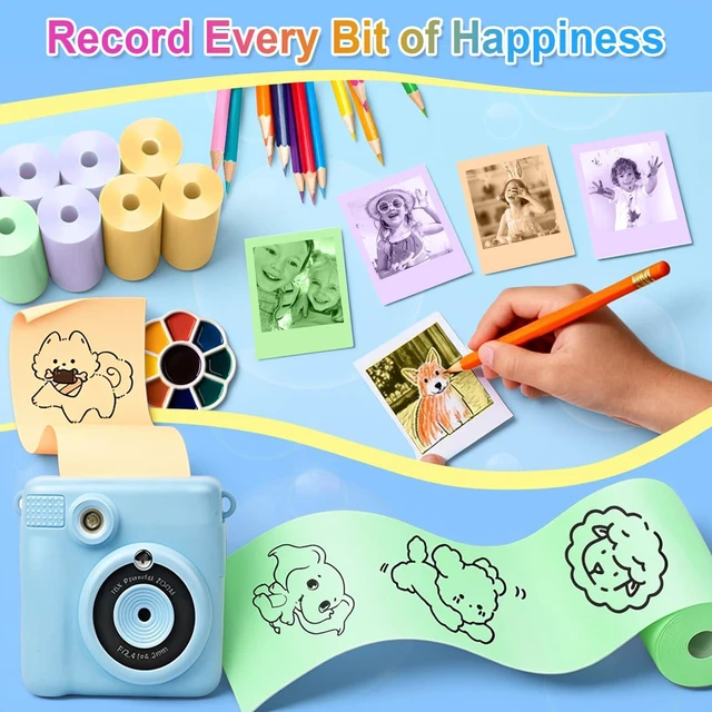 Alt view image 5 of 7 - 18 Rolls Kids Camera Paper Roll Refill Compatible with Most Instant Print Cameras for Kids BPA Free 2.24"x0.98"