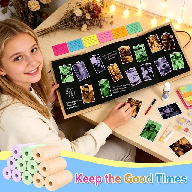 Alt view image 7 of 7 - 18 Rolls Kids Camera Paper Roll Refill Compatible with Most Instant Print Cameras for Kids BPA Free 2.24"x0.98"