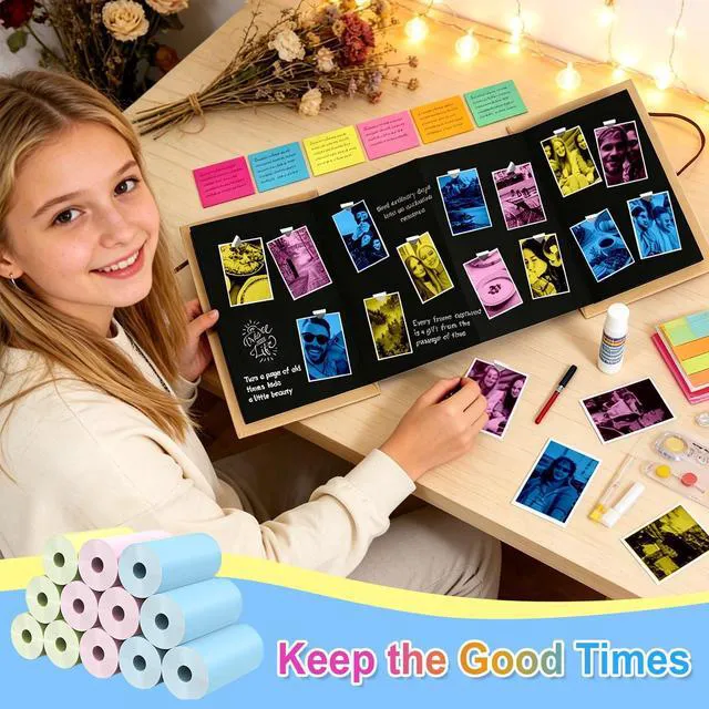 Alt view image 7 of 7 - 18 Rolls Kids Camera Paper Roll Refill Compatible with Most Instant Print Cameras for Kids BPA Free 2.24"x0.98"