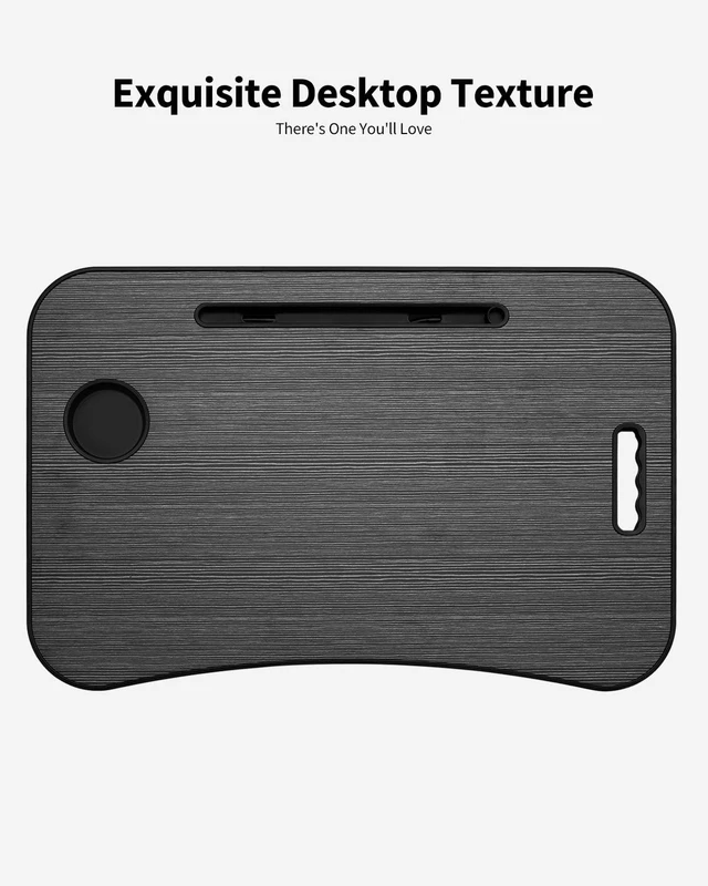 Alt view image 6 of 6 - Folding Lap Desk Bed Desk Laptop Table Tray, Breakfast Serving Tray, Portable & Lightweight Mini Table for Sofa Couch Floor - Black