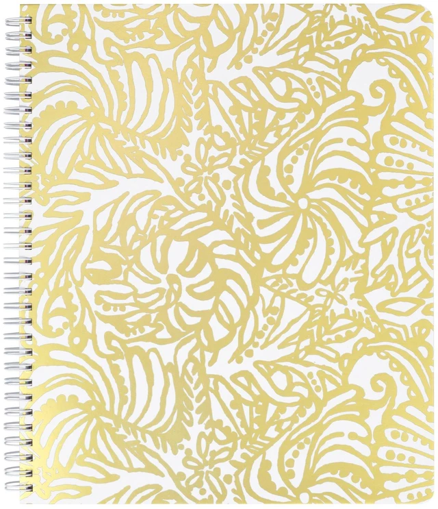 Main image of Gold Large Hardcover Spiral Notebook, 11" x 9.5" with 160 College Ruled Pages, Beach Haven