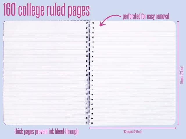 Alt view image 2 of 4 - Gold Large Hardcover Spiral Notebook, 11" x 9.5" with 160 College Ruled Pages, Beach Haven