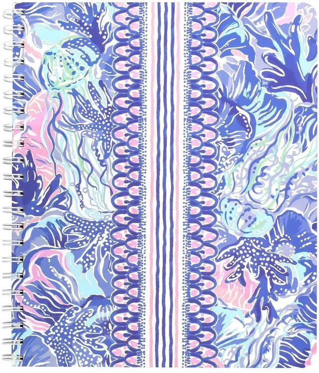 Main image of Large Pink/Blue Hardcover Spiral Notebook, 11" x 9.5" with 160 College Ruled Pages, Shade Seeker