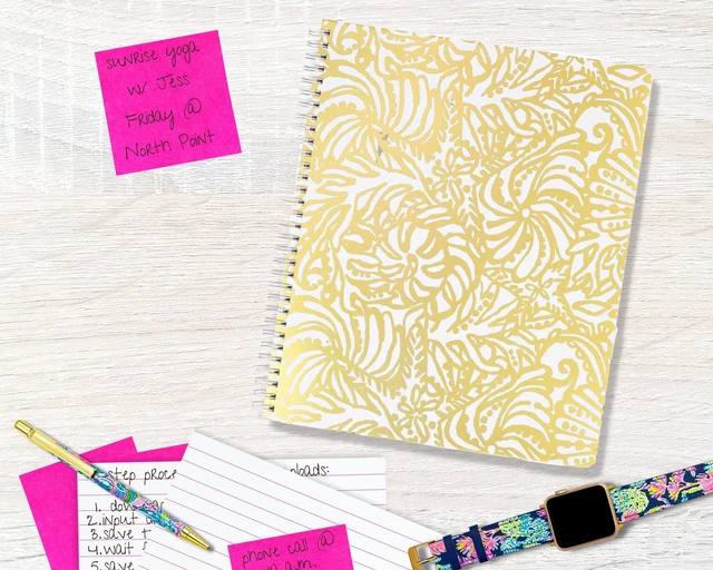 Alt view image 4 of 4 - Gold Large Hardcover Spiral Notebook, 11" x 9.5" with 160 College Ruled Pages, Beach Haven
