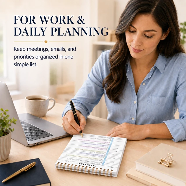 Alt view image 3 of 7 - To Do List Notepad 3 Pack, Undated Daily Planner Notepad, A5 (5.5" x 8.3") To Do List Notebook, Checklist Planner, Waterproof Spiral Notepad, for Work, Office Supplies, School Planner, 52 Sheets/Pack