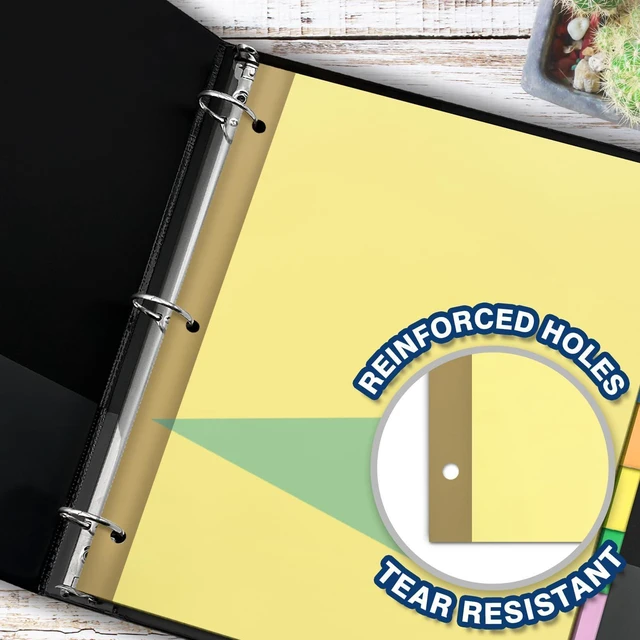 Alt view image 5 of 7 - 200 Pack Insertable Binder Dividers with 8 Tabs for 3-Ring Binder Multicolor Tab Dividers, Letter Size, Gold-Reinforced Holes, Bulk Pack, Buff Paper, 8-Tab Set, Fits School Office Home