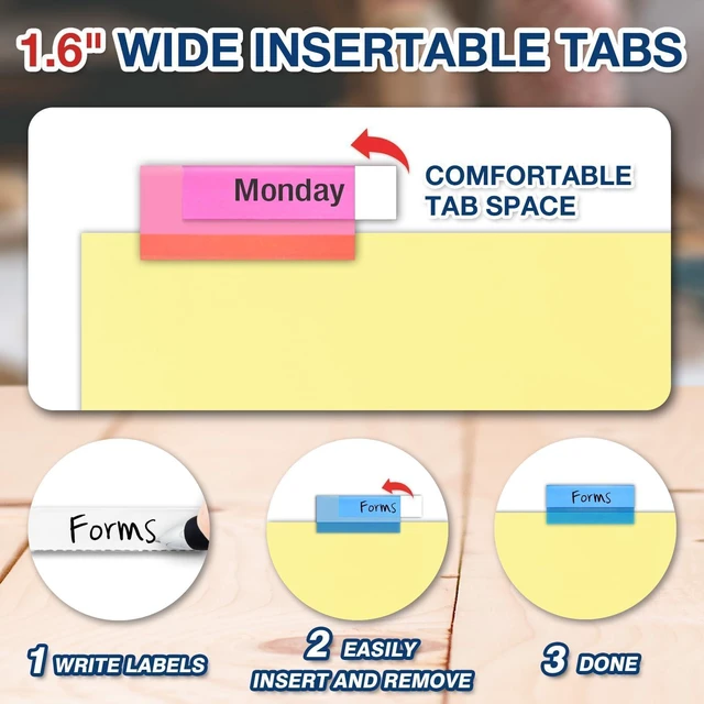 Alt view image 6 of 7 - 200 Pack Insertable Binder Dividers with 8 Tabs for 3-Ring Binder Multicolor Tab Dividers, Letter Size, Gold-Reinforced Holes, Bulk Pack, Buff Paper, 8-Tab Set, Fits School Office Home