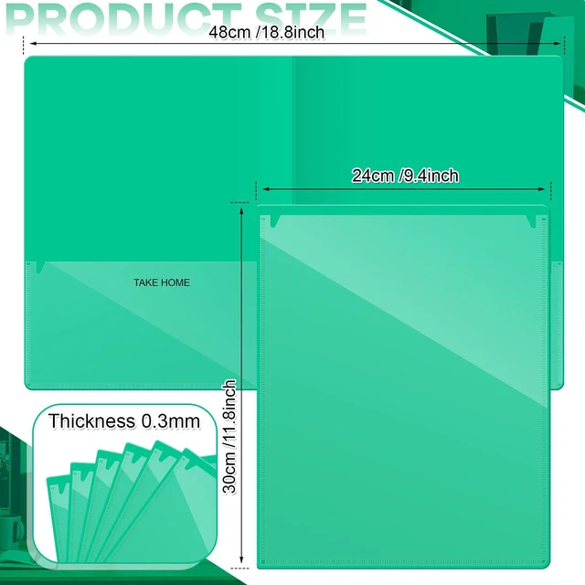 Alt view image 2 of 7 - 72 Pcs Plastic Take Home Folders with 2 Pockets Parent Teacher Classroom Communication Homework Folder for Students Parent Teacher Connect (Green)