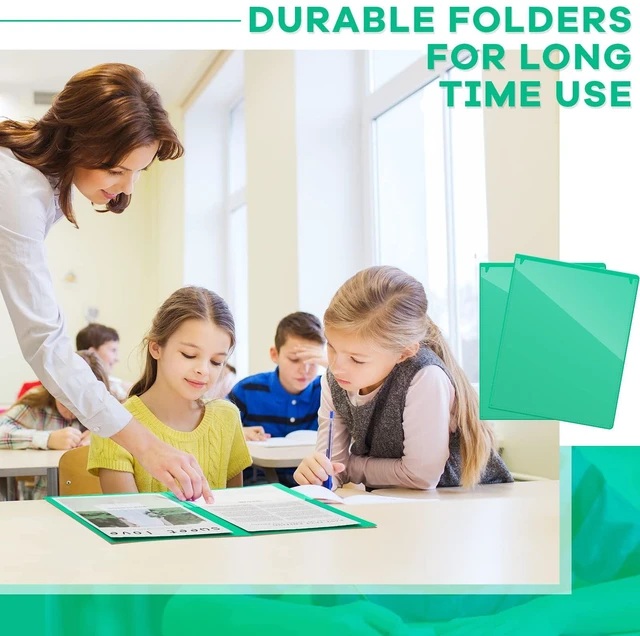 Alt view image 4 of 7 - 72 Pcs Plastic Take Home Folders with 2 Pockets Parent Teacher Classroom Communication Homework Folder for Students Parent Teacher Connect (Green)