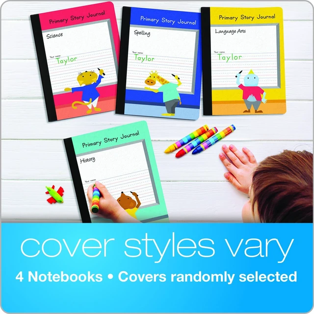 Alt view image 6 of 7 - Primary Composition Notebooks, Kids Handwriting & Drawing Story Journal, Pre-K, Grades K-2, 100 Sheets/200 Pages, 9 3/4 x 7 1/2, (63784) (Pack of 4)