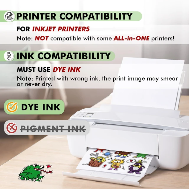 Alt view image 3 of 7 - 95% Clear Sticker Paper for Inkjet Printer, Waterproof 50 Sheets, 8.5x11 Inch, Glossy, Transparent Printable Vinyl Sticker Paper, for DIY Personalized Decals
