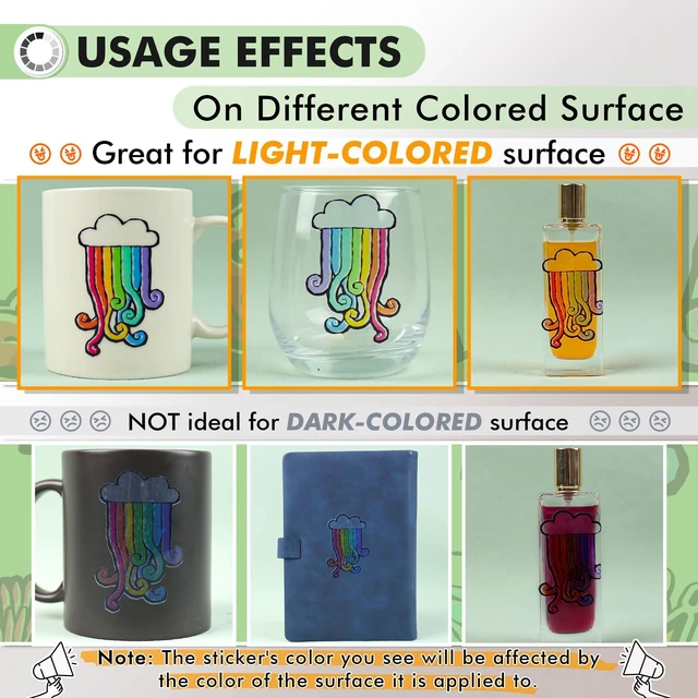 Alt view image 4 of 7 - 95% Clear Sticker Paper for Inkjet Printer, Waterproof 50 Sheets, 8.5x11 Inch, Glossy, Transparent Printable Vinyl Sticker Paper, for DIY Personalized Decals