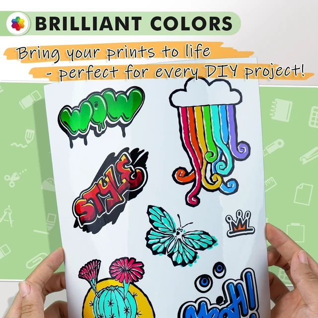 Alt view image 5 of 7 - 95% Clear Sticker Paper for Inkjet Printer, Waterproof 50 Sheets, 8.5x11 Inch, Glossy, Transparent Printable Vinyl Sticker Paper, for DIY Personalized Decals