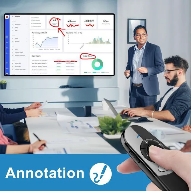 Alt view image 5 of 7 - 2 in 1 USB Type C Spotlight Presentation Clicker, Advanced Digital Highlighting Magnifier Wireless Presenter for for LED LCD, 2.4GHz PowerPoint Presentation Remote