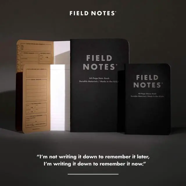Alt view image 6 of 6 - 2-Pack Pitch Black Notebooks (4.75" X 7.5"), Ruled, 64 Pages | Thin Pocket Sized EDC Notebook With 90 GSM Paper & Paperback Cover | Work Notebooks For Note Taking | Made in the USA