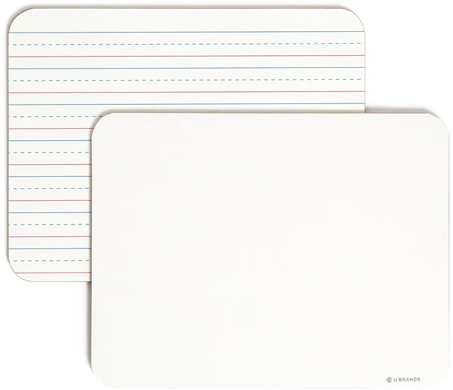 Alt view image 2 of 5 - Mini Dry Erase Board for School, 24 Count A classroom pack of twenty-four 9 x 12 white boards for students, double sided with a lined face and a blank face
