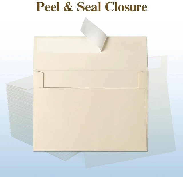 Alt view image 5 of 7 - Cream Blank Flat Note Cards and Envelopes 5x7 (NOT FOLDED), 100 Pack 5x7 Flat Cream Cardstock and A7 Envelopes Self Seal for Wedding, Invitations, Thank You Cards & All Occasion