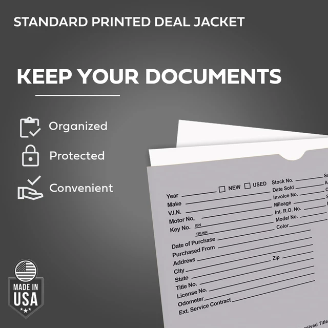 Alt view image 4 of 7 - Printed Vehicle Deal Envelopes 9x12 Deal Jackets (100 shrink wrapped) (Gray)