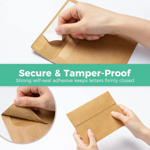 Alt view image 7 of 7 - A2 Blank Brown Kraft Cards and Self-Seal Envelopes 100 Pack 4.25" x 5.5" Folded Cardstock Paper and A2 Envelopes for DIY Greeting Cards Wedding Birthday Invitations and All Occasions