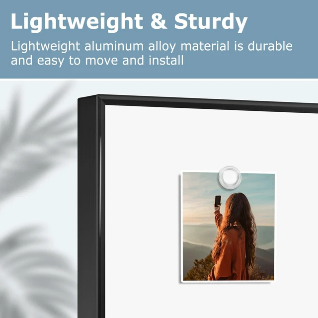 Alt view image 3 of 7 - Magnetic Whiteboard, 24" x 18" Dry Erase White Board for Wall Black Aluminum Frame, Easy to Write and Erase, Wall Mounted, Presentation Board, for Home, Office, School, Kitchen