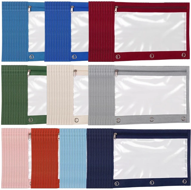 Alt view image 7 of 7 - 100 Pcs Classroom Binder Pencil Pouches, Fresh Color, 1 Zipper 3 Ring Binder Zipper Pencil Pouches, Mesh Layer Pencil Bags Bulk, Pencils Pouches for Students, Back to School Pen Bags