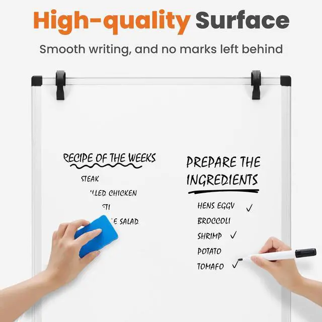 Alt view image 3 of 7 - Magnetic Dry Erase Board 40" x 28", White Board with Adjustable Stand, Heavy-Duty Aluminum Frame & Accessory Tray for Office, Classroom, Home & Presentations, White