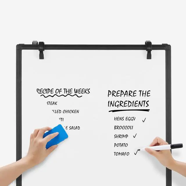 Alt view image 3 of 7 - Magnetic Dry Erase Board 36" x 24", White Board with Adjustable Stand, Heavy-Duty Aluminum Frame & Accessory Tray for Office, Classroom, Home & Presentations, Black
