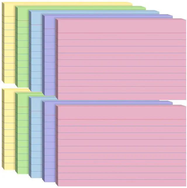 Main image of Index Cards 5x8, 200 Sheets, Ruled Color Flash Cards for Effective Studying and Note-Taking, Premium Note Cards, Essential School Supplies for College & Office, Home Organization & Study Supplies