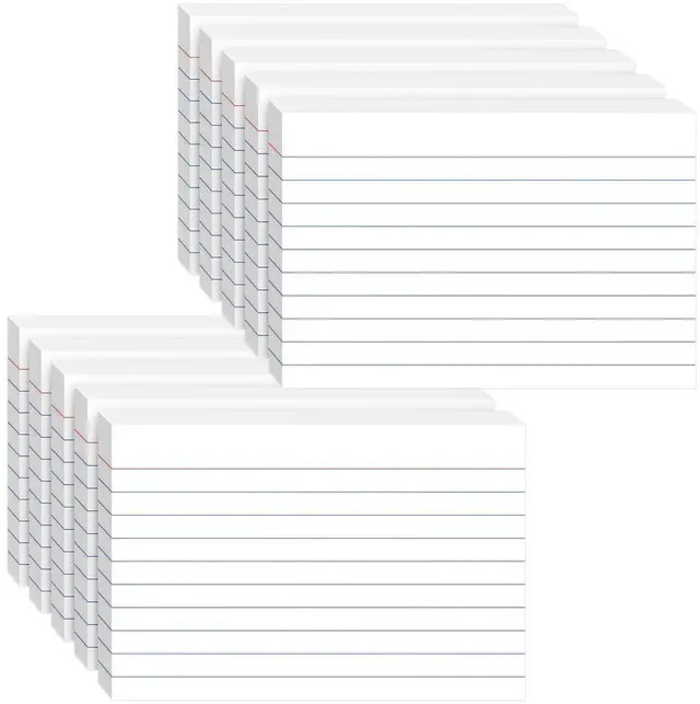 Main image of Index Cards 4x6, 400 Sheets, Ruled White Flash Cards Premium Note Cards 4x6 4x6 Cards for Effective Studying and Note Taking, Essential for School, College & Office, Home Organization & Study Supplies