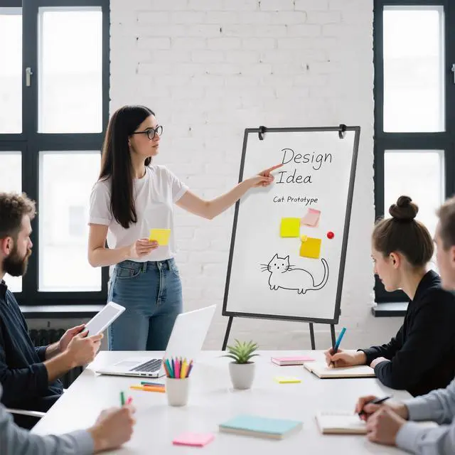 Alt view image 5 of 7 - Magnetic Dry Erase Board 36" x 24", White Board with Adjustable Stand, Heavy-Duty Aluminum Frame & Accessory Tray for Office, Classroom, Home & Presentations, Black