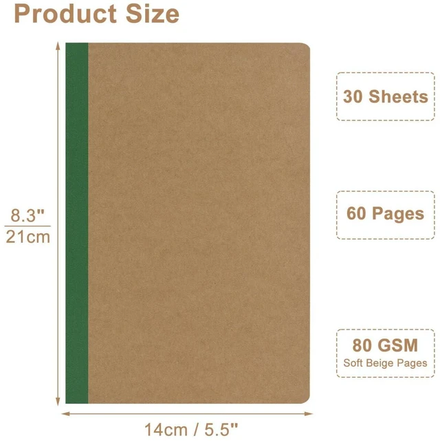 Alt view image 3 of 7 - 100 Pack Composition Notebooks Bulk, A5 Kraft Cover Lined Journals with Rainbow Spines for School, Business, Work and Daliy Use (100, 10 colors)
