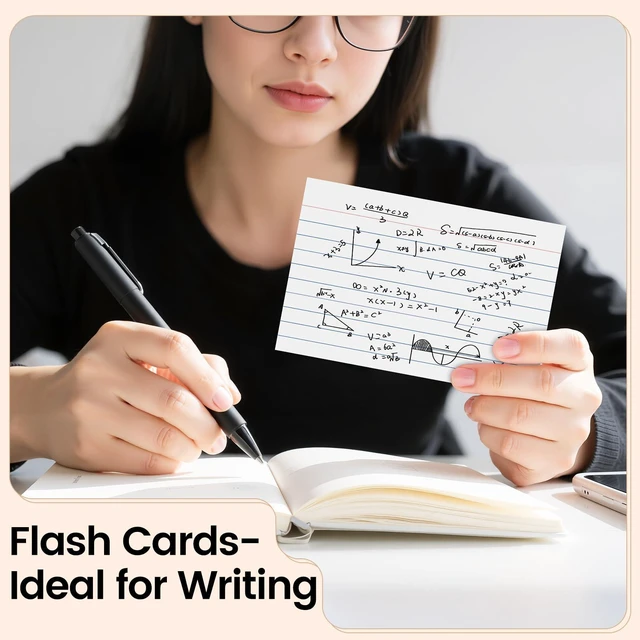 Alt view image 6 of 6 - Index Cards 4x6, 400 Sheets, Ruled White Flash Cards Premium Note Cards 4x6 4x6 Cards for Effective Studying and Note Taking, Essential for School, College & Office, Home Organization & Study Supplies