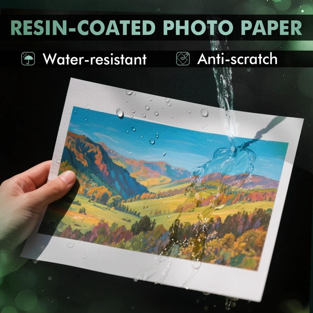 Alt view image 4 of 6 - Satin Photo Paper, Waterproof, 11x17 Inch 50 Sheets, 72lb, Single Sided, for Inkjet Printers, for Family Photos, Art Prints