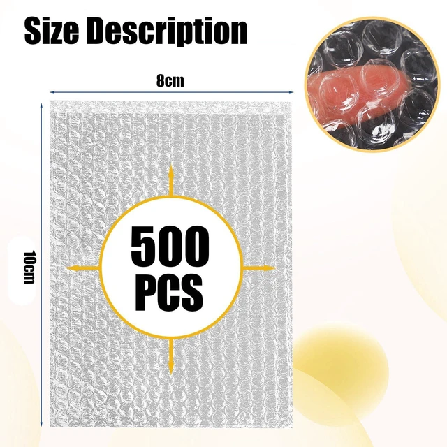 Alt view image 2 of 7 - 500Pcs Small Bubble Pouches Wrap, 3.15"x4" Clear Bubble Out Bag for Packing Double Walled Moving Supplies Bubble Bags for Fragile Dishes China Plates, Bubble Pouch Bags for Shipping Storage Wrapping