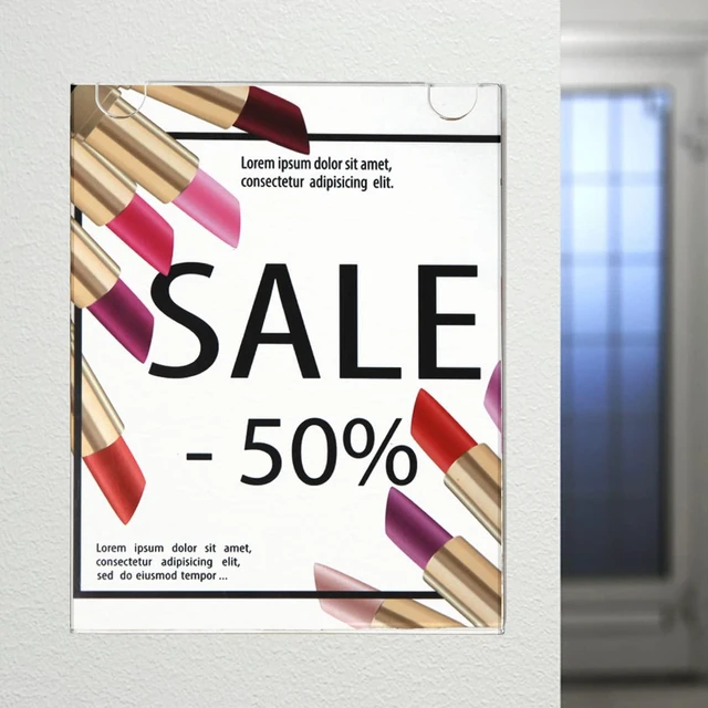 Alt view image 5 of 6 - Acrylic Wall Sign Holder 8.5x11 Picture Frames Horizontal 12 Packs Provide 3M Tape and Wall Mounting Screws Easy To Swap Out Papers Perfect for Home, Office, Store, Restaurant