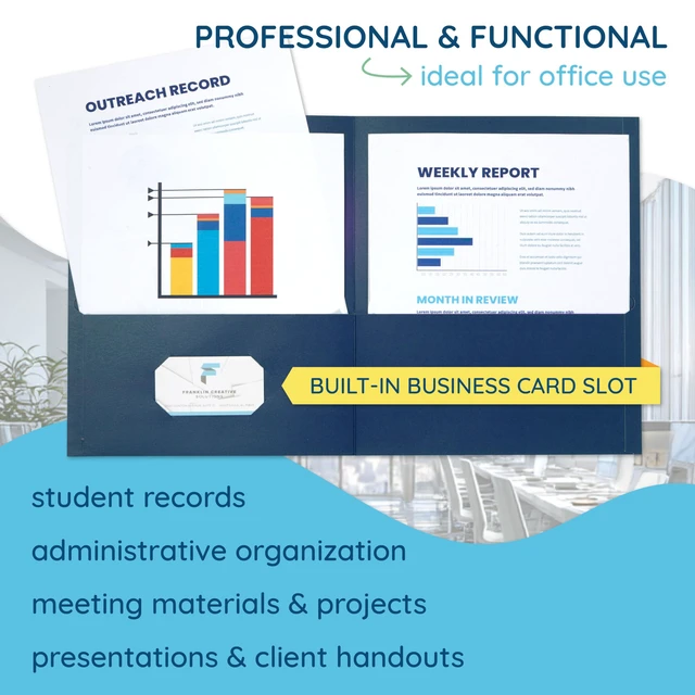 Alt view image 5 of 6 - 100 Paper 2 Pocket Folders, Letter Size, Assorted Durable Paper, 2 Pockets, Letter Size, for School, Office, and Presentation Use