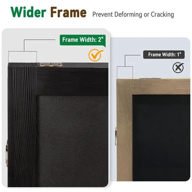 Alt view image 3 of 7 - A Frame Chalkboard Signs 40"x20", Large Freestanding Chalk Board Solid Pine Wood, Widened Frame, Large Writing Area, Stable Structure for Outdoor Use, Great for Bar Wedding and School