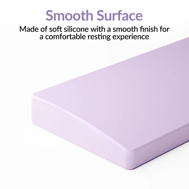 Alt view image 7 of 7 - Silicone Wrist & Palm Rest, 17.6" Full Size for K10 Pro / K10 Max / Q6 / Q6 Pro / Q6 Max / Q6 HE / V6 / V6 Max / C4 HE, Washable, Non-Slip Base, Typing Support, Light Purple