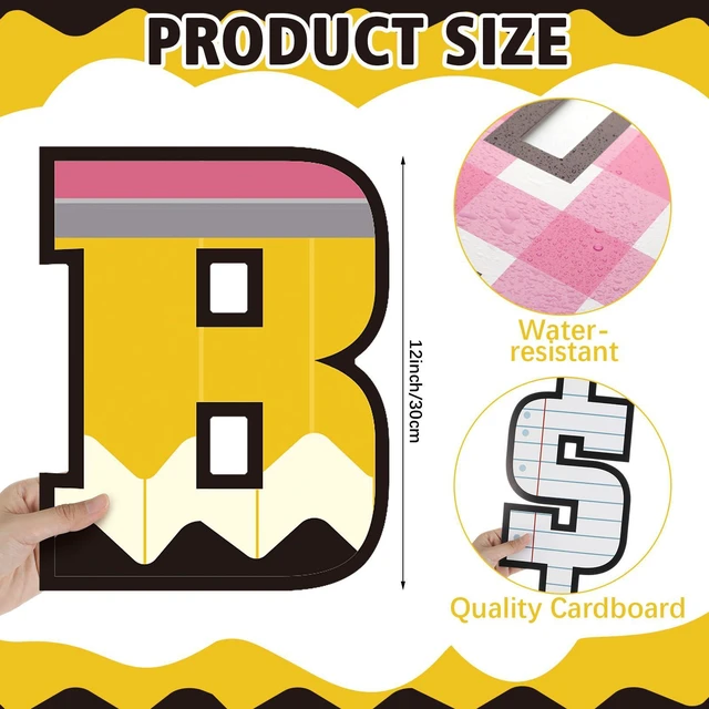 Alt view image 2 of 6 - 136 Pcs 12 in Extra Large Bulletin Board Letter Pastel Classroom Wall Decor Pastel Back to School, Giant Alphabet Letter Cutout, Big Sticker, Punctuation with Adhesive Dot, Colorful Read Poster Decor