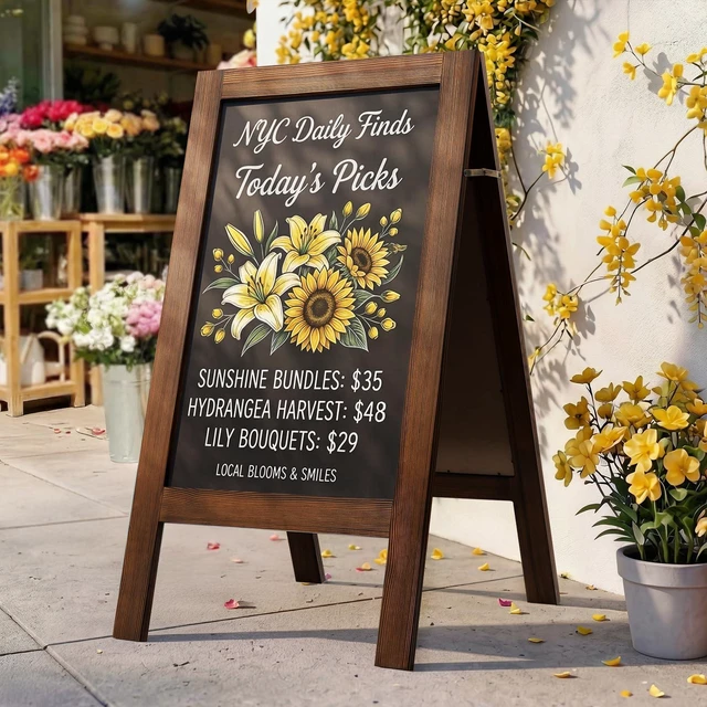 Main image of A Frame Chalkboard Signs 40"x20", Large Freestanding Chalk Board Solid Pine Wood, Widened Frame, Outdoor Chalkboard Easel Signs, Large Writing Area, Great for Cafe Bar Wedding and School
